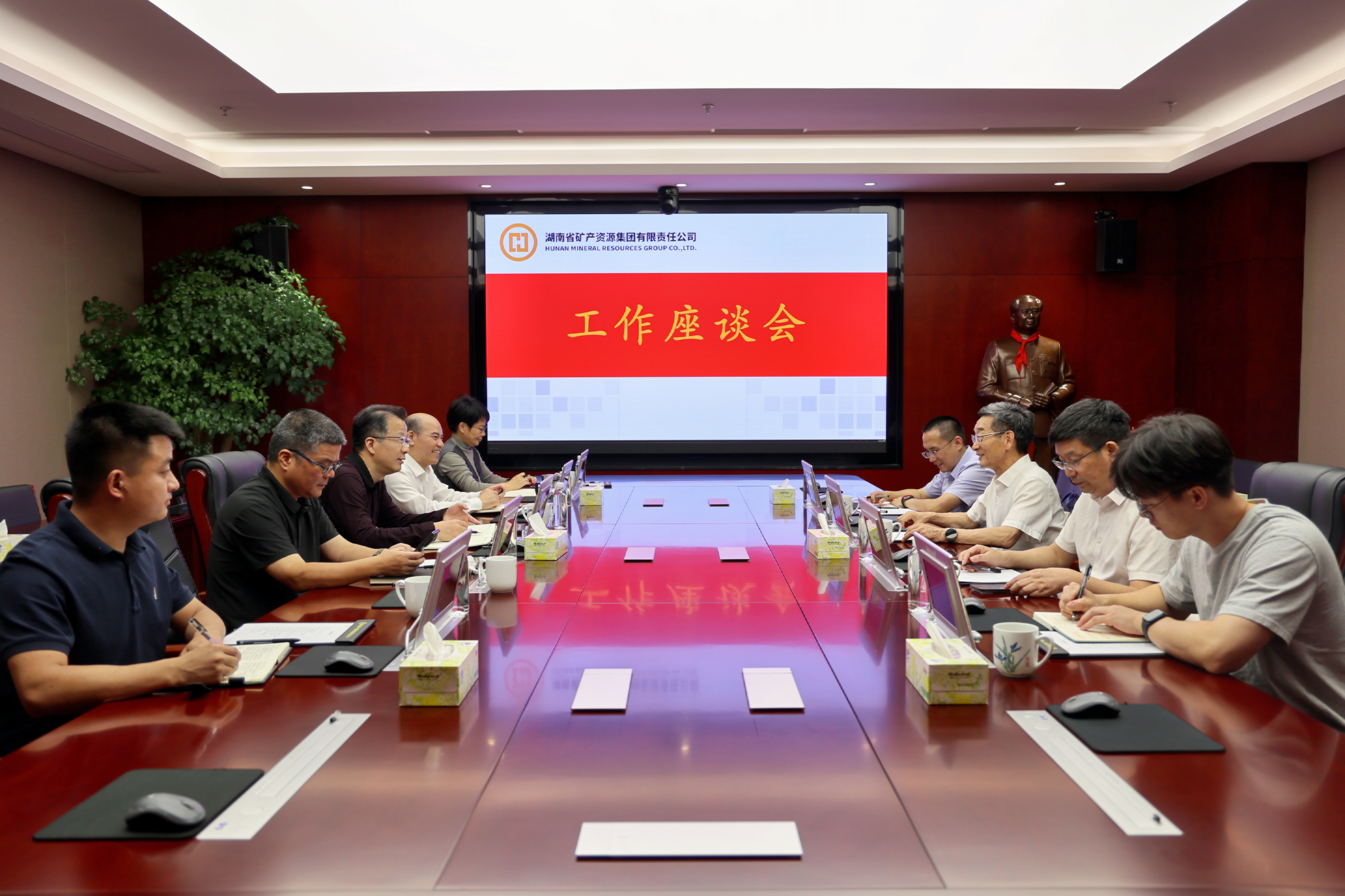 中国工程院院士毛景文一行到湖南矿产集团座谈交流